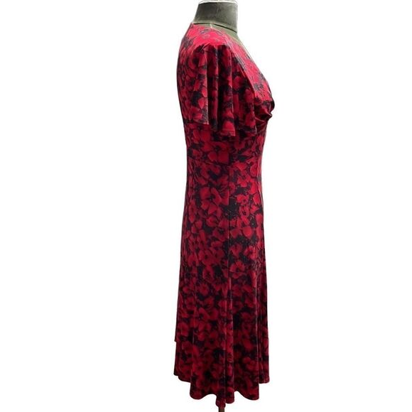 Chaps Ladies Black and Red Floral Dress, Size Small - Picture 4 of 8